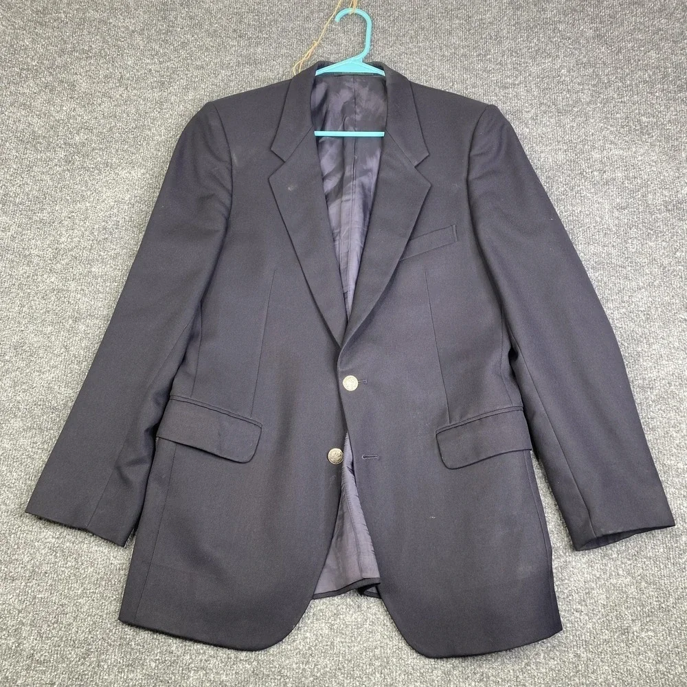 Vintage Yves Saint Laurent Blazer Sport Coat Mens 40 Navy Made France 80s